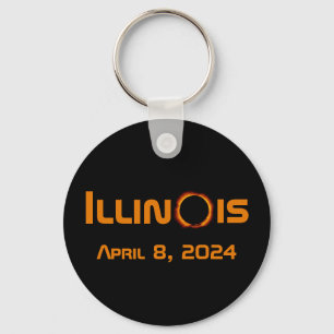 Illinois 2024 Gesamtsolares Eclipse Schlüsselanhänger