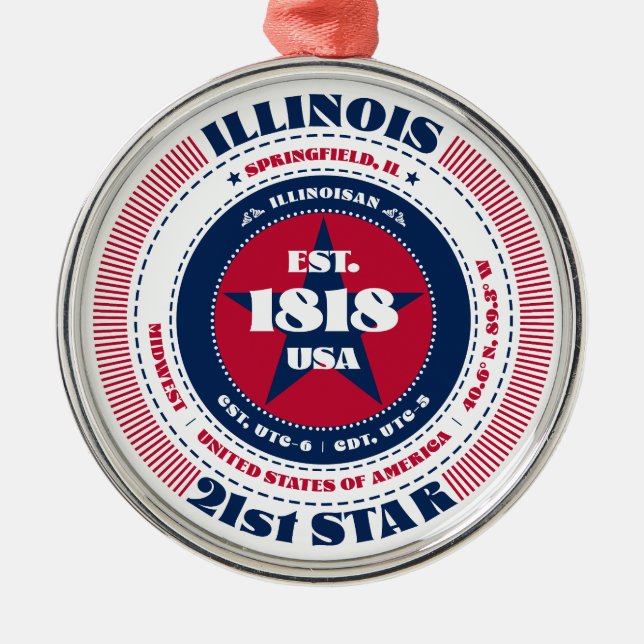 Illinois 21. Staat Weihnachtsschmuck (Vorne)