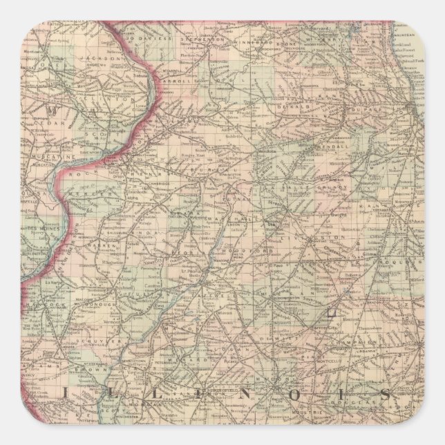 Illinois 2 quadratischer aufkleber (Vorderseite)