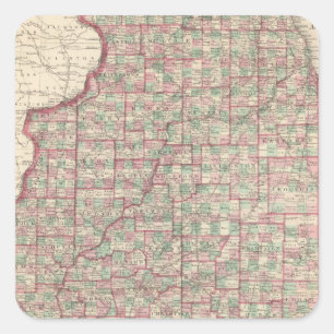 Illinois 3 quadratischer aufkleber