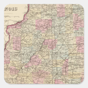 Illinois 8 quadratischer aufkleber