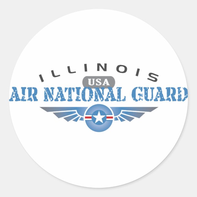Illinois Air National Guard - USA Runder Aufkleber (Vorderseite)