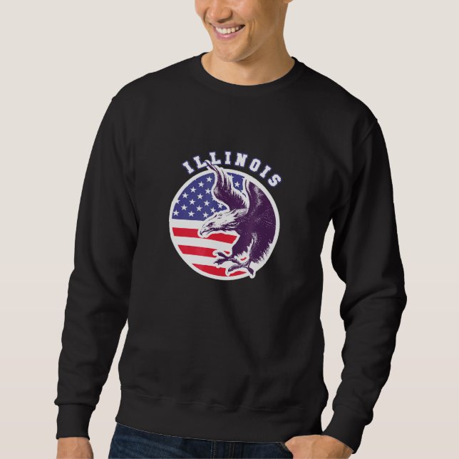 Illinois American Patriot Veteran Eagle Pride Stat Sweatshirt (Vorderseite)