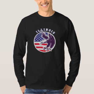 Illinois American Patriot Veteran Eagle Pride Stat T-Shirt