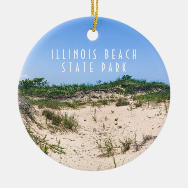 Illinois Beach Staat Park Keramik Ornament (Vorne)