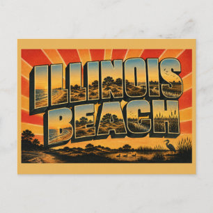 Illinois Beach State Park Lake Michigan Ufer Kunst Postkarte