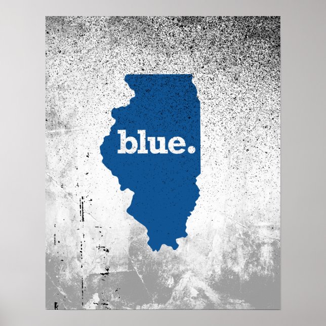 ILLINOIS BLAUE STAAT POSTER (Vorne)