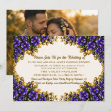 Illinois Blaues Veilchen Foto Hochzeitseinladung