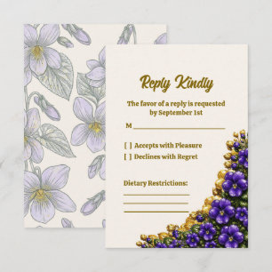 Illinois Blue Violet Floral RSVP-Karte RSVP Karte