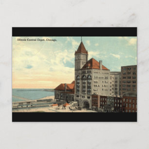 Illinois Central Bahnhof Chicago Repro Vintage 191 Postkarte