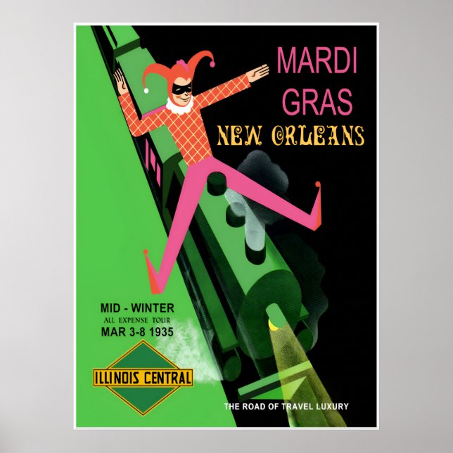Illinois Central Railroad, Mardi Gras Plakat (Vorne)