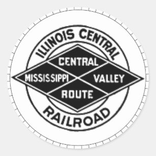 Illinois Central Railroad Vintage Logostiketten Runder Aufkleber