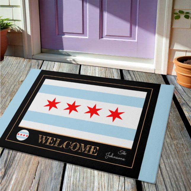 Illinois & Chicago Flag, City house mat /sport USA Fußmatte (Von Creator hochgeladen)