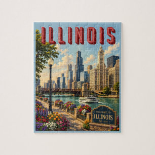 Illinois Chicago Fluss Puzzle