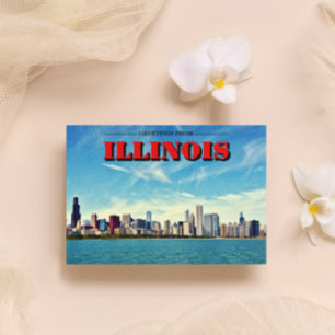 Illinois Chicago Skyline Print Postkarte