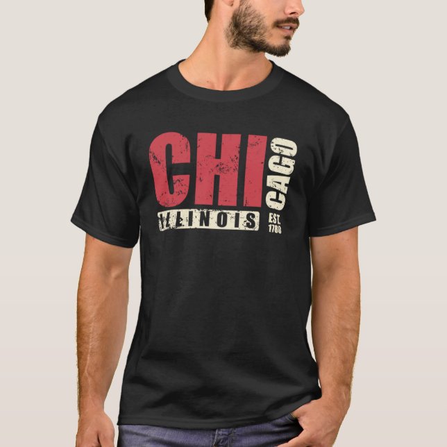 Illinois Chicago USA Staat T-Shirt (Vorderseite)