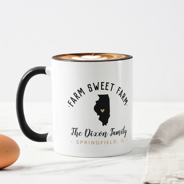 Illinois Farm Sweet Farm Family Monogram Tasse (Von Creator hochgeladen)