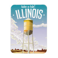 Illinois farm vintage travel poster