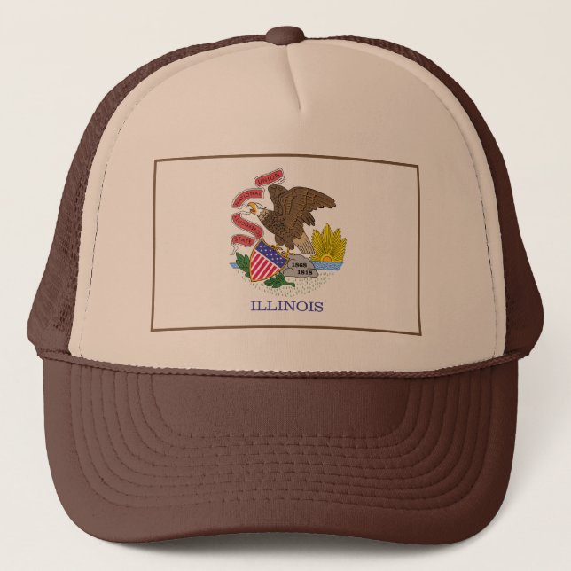 Illinois Flag Hat Truckerkappe (Vorderseite)