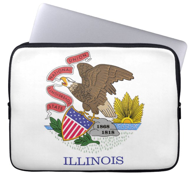 Illinois Flag Laptopschutzhülle (Vorderseite)