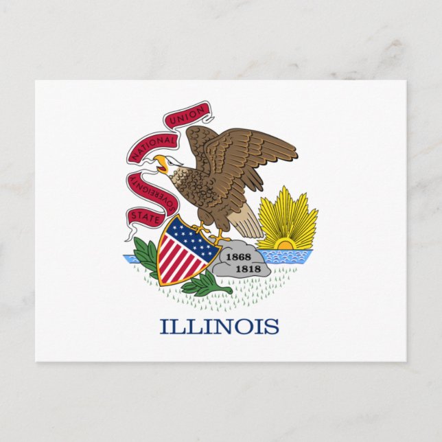 Illinois Flag Postkarte (Vorderseite)