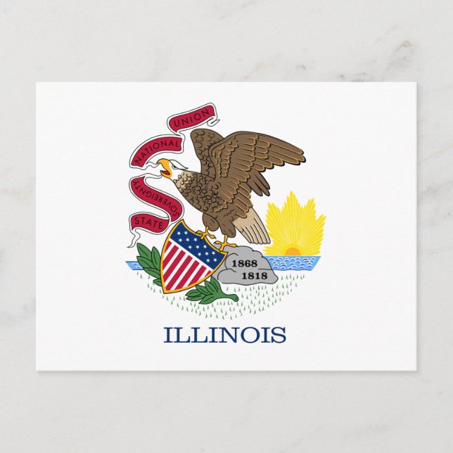 Illinois Flag Postkarte (Vorderseite)