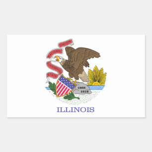 Illinois Flag Rechteckiger Aufkleber