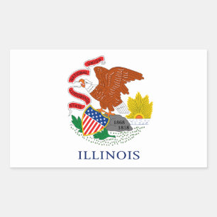 Illinois Flag Rechteckiger Aufkleber