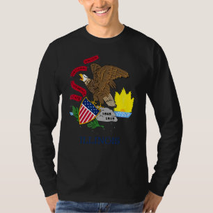 Illinois Flag Staat Vintag Style T-Shirt