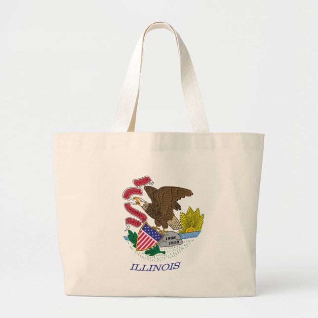 Illinois Flag Tote Bag Jumbo Stoffbeutel (Vorne)