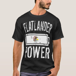 Illinois FlagFlatlander Power Battery Proud T-Shirt