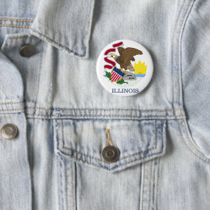 Illinois-Flagge Button
