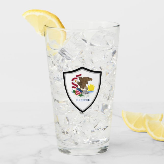 Illinois-Flagge Glas (Vorderseite Ice)