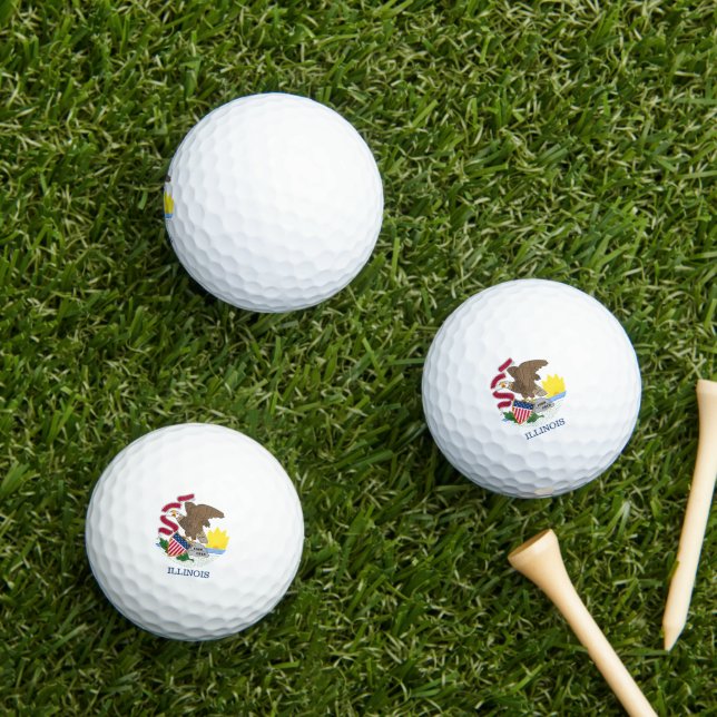 Illinois-Flagge Golfball (Insitu Gras)