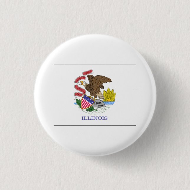 Illinois-FLAGGE International Button (Vorderseite)