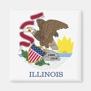 Illinois-Flagge Magnet