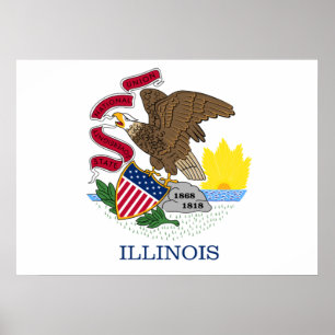 Illinois-Flagge Poster