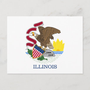 Illinois-Flagge Postkarte