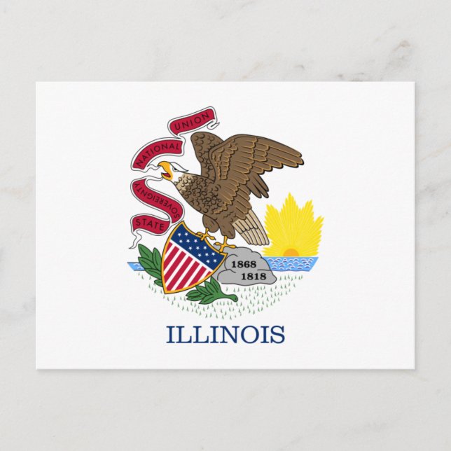 Illinois-Flagge Postkarte (Vorderseite)