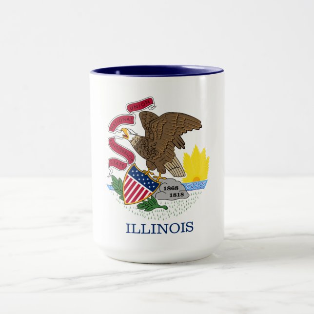 Illinois-Flagge Tasse (Zentrum)