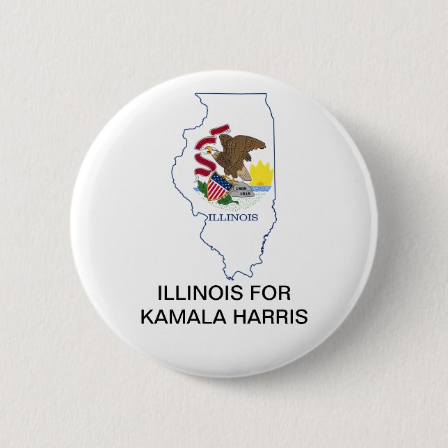 ILLINOIS für Kamala Harris 2024 Button (Vorderseite)