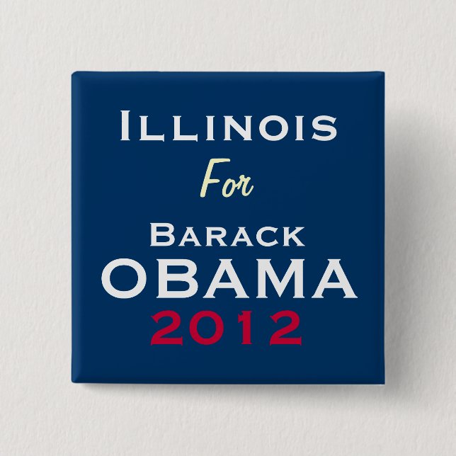 ILLINOIS für Kampagnen-Knopf OBAMA 2012 Button (Vorderseite)