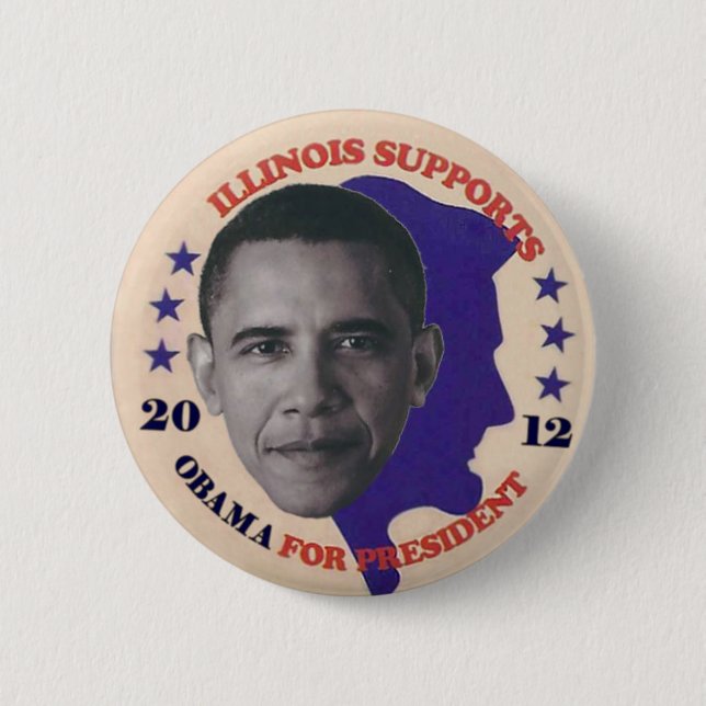 Illinois für Obama 2012 Button (Vorderseite)
