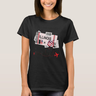 Illinois Girl Illinois Boarding Pass T-Shirt