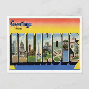 Illinois Grüße von US-Staaten Postkarte