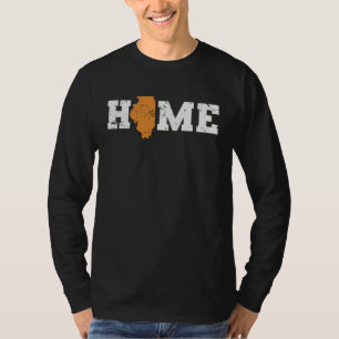 Illinois-Haus mit Umriss der Karte USA Amerika T-Shirt