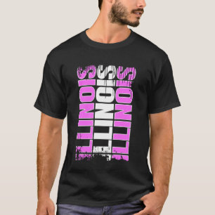 Illinois Heimatstolz Rosa Grunge Illinois T-Shirt