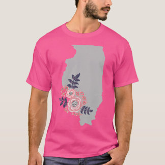 Illinois Home State Blumenstrauß T-Shirt