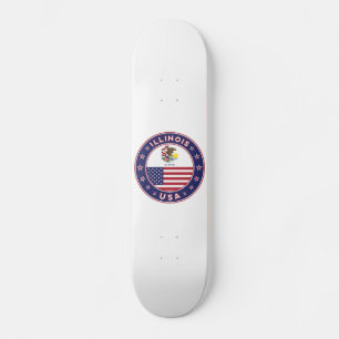 Illinois, Illinois-T - Shirt, Illinois-Aufkleber, Skateboard