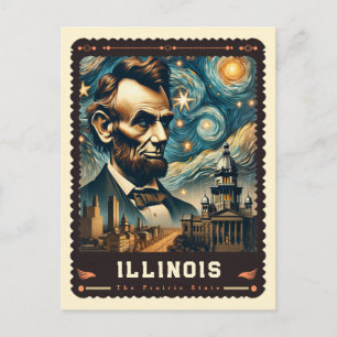 Illinois Inspiriert von Vincent Van Gogh Postkarte